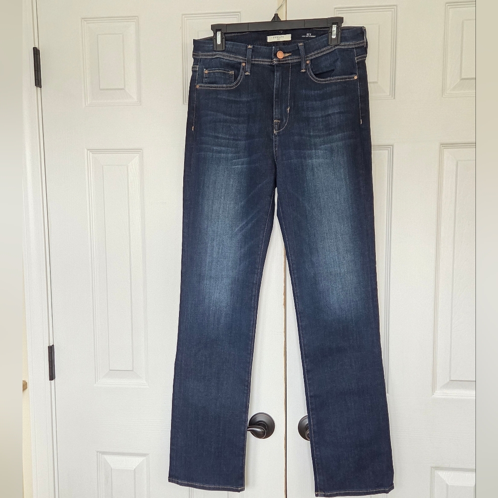 FIDELITY REV HIGH WAIST STRAIGHT LEG JEANS SOLAR BLUE 30